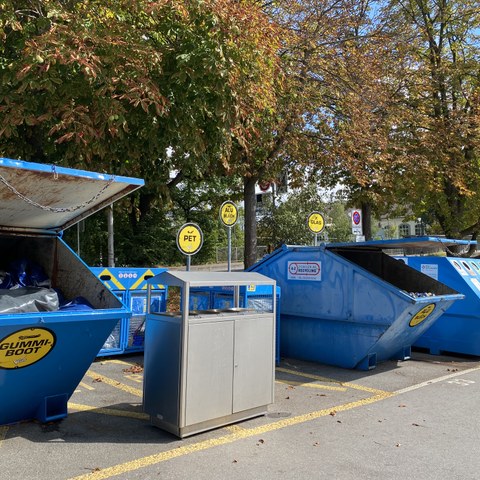 Abfalltrennung bei der Auswasserungsstelle Marzili