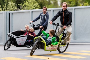 Energiewende erleben Entsorgungshof Schermen  E Cargobike Rennen Bild Thomas Hodel (JPG, 2,9 MB). Vergrösserte Ansicht