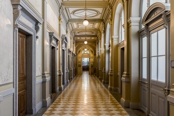 Bundeshaus Ost (Kochergasse 9), Korridor erstes OG  Bild Alexander Gempeler. Vergrösserte Ansicht