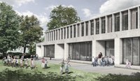 Visualisierung neues Gebäude Schulareal Stapfenacker, Bild: spaceshop Architekten GmbH