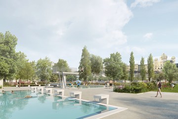 Visualisierung Freibad Marzili 1.Etappe neue Becken ©Hochbau Stadt Bern   Team Trachsel Zeltner Architekten AG. Vergrösserte Ansicht