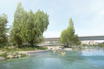 Visualisierung Freibad Marzili 4.Etappe Bootshafen ©Hochbau Stadt Bern   Team Trachsel Zeltner Architekten AG. Vergrösserte Ansicht