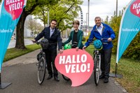 MK Hallo Velo v.l. Stefan Neuenschwander, Franziska Teuscher, Beat Moser. Bild: Sportamt Stadt Bern (JPG, 2,9 MB9