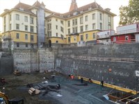 Doppelturnhalle Bitzius Baustelle Aushub, Bild: wbarchitekten