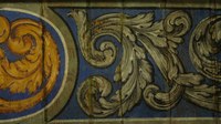 Detail der blauen Rautendecke ©Denkmalpflege Stadt Bern