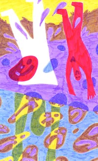 Zusammen werdet ihr schwimmen gehen - Filzstift auf Papier, 205 x 125 mm