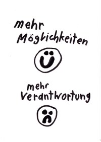 Mehr Möglichkeiten - Filzstift auf Papier, 145 x 105 mm