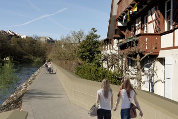 Altenberg Uferweg Hochwasserschutz Visualisierung Tiefbauamt Stadt Bern Mathys Partner Visualisierung . Vergrösserte Ansicht