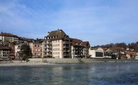 Matte Sicht von Aare Hochwasserschutz. Visualisierung: Tiefbauamt Stadt Bern / Mathys Partner Visualisierung