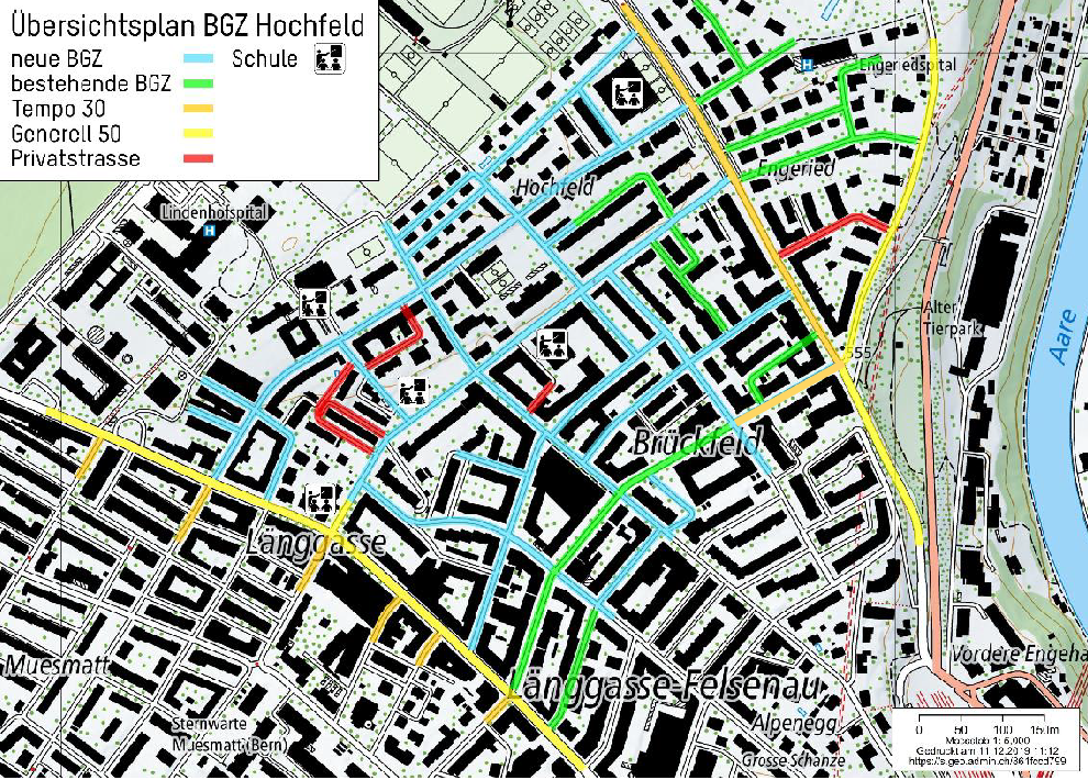 Übersichtsplan Begegnungszone Hochfeld.