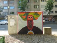 Stromkasten am Loryplatz, gestaltet von Mounira El Azzabi (Bild: Tiefbauamt Bern)