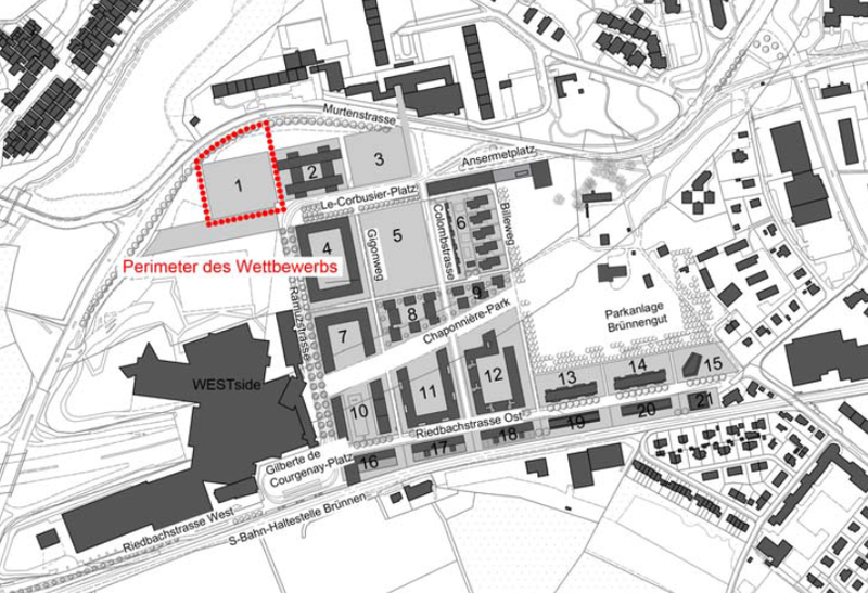 Bild: Perimeter Baufeld 1, Planungsgebiet Brünnen.