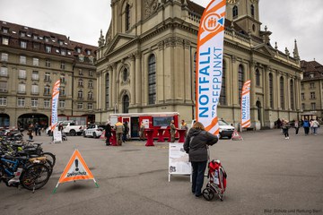 Notfalltreffpunkt Bahnhofplatz 4. Vergrösserte Ansicht