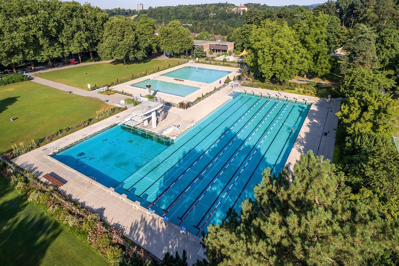 Freibad Wyler von oben