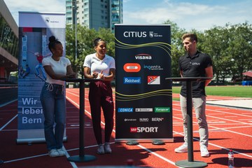 Pressekonferenz Leichtathletikstadion Wankdorf. Vergrösserte Ansicht