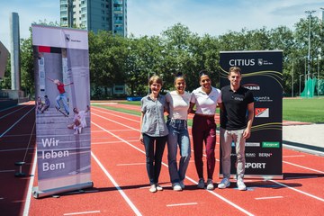 Pressekonferenz Leichtathletikstadion Wankdorf. Vergrösserte Ansicht