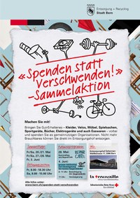 Plakat Aktion «Spenden statt Verschwenden»