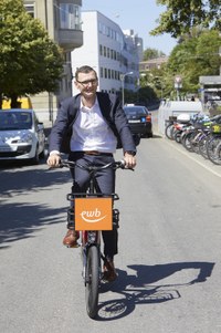 Start «Velo Bern» mit Bruno Rohner, CEO Publibike
