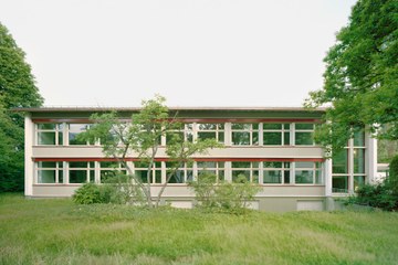 Schulpavillon Volksschule Bethlehemacker aussen   Bild Rasmus Norlander. Vergrösserte Ansicht