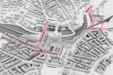 Bauperimeter Verkehrsmassnahmen ZBB © CR Kommunikation AG, im Auftrag des TAB. Vergrösserte Ansicht