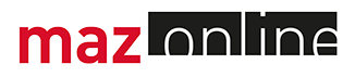 Das Logo der Online-MAZ setzt sich aus zwei Wörtern zusammen: MAZ (in roter Schrift) und Online (in schwarzer Schrift)