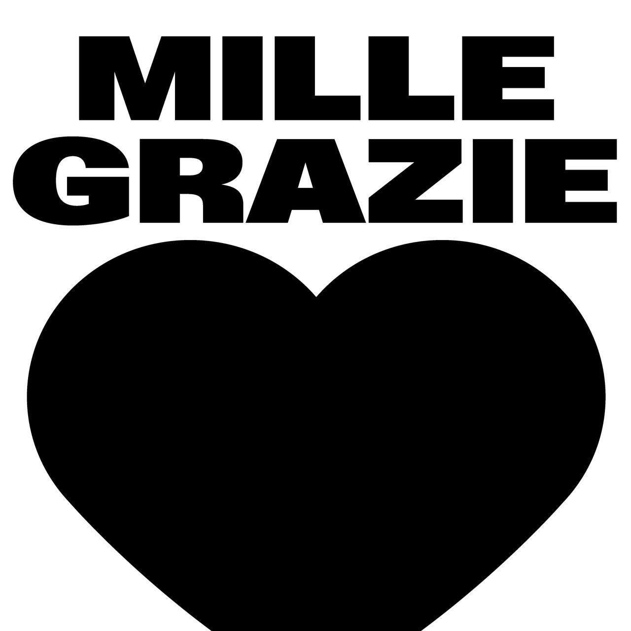 Key Visual der Kampagne Mille Grazie: Herz und Schrift "Mille Grazie"