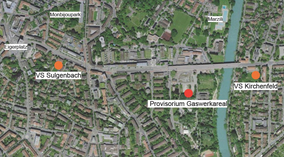 Situationsplan Provisorium Gaswerkareal