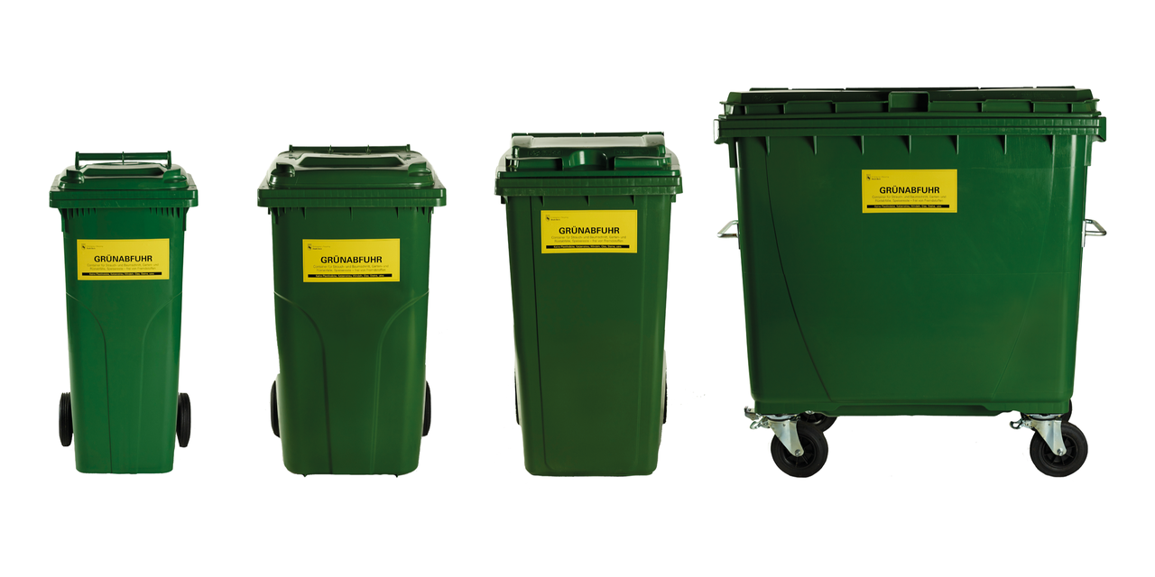 Alle 4 Container im Grössenvergleich