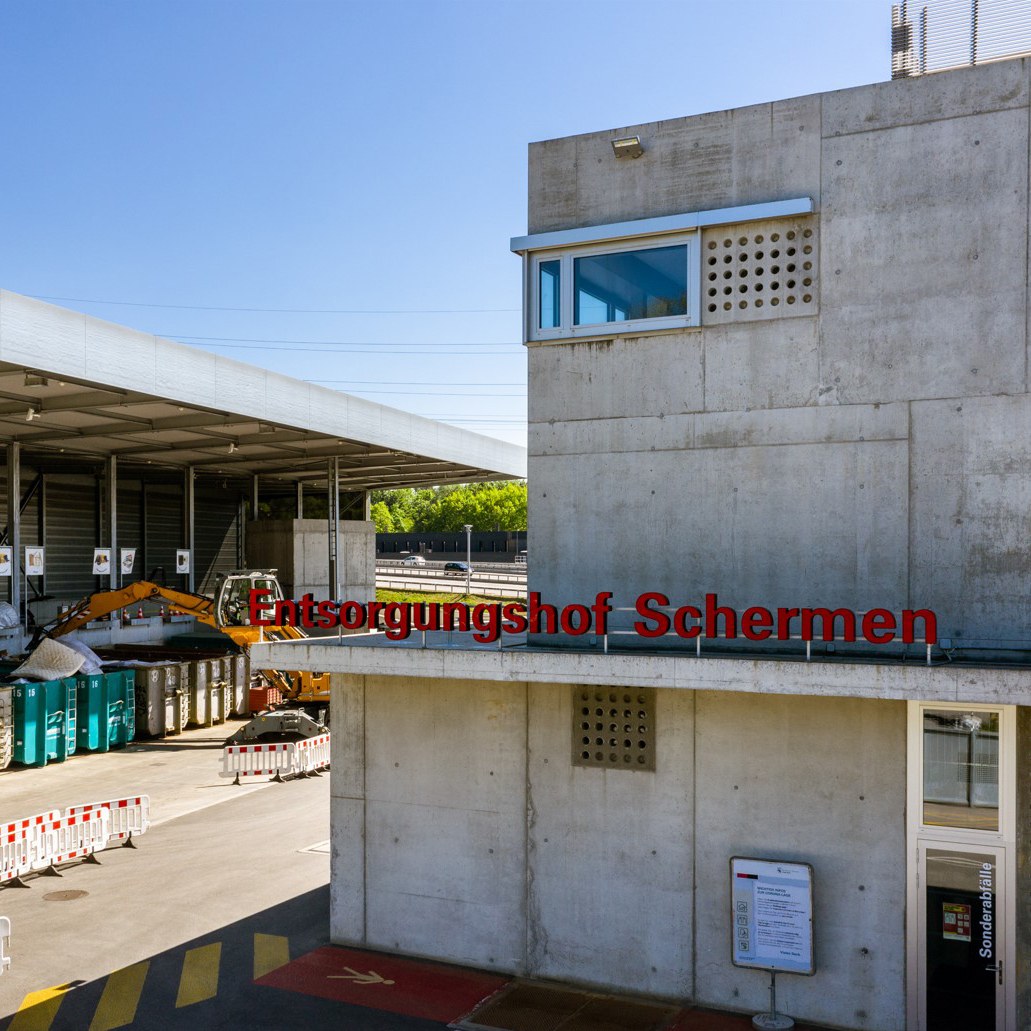 Luftaufnahme vom Entsorgungshof Schermen