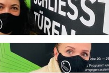 Mehr als 1000 Masken der Aktionswoche der Stadt Bern gegen Rassismus wurden verteilt.. Vergrösserte Ansicht