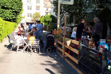 Neuer Quartierbalkon im Beaumont Quartier. Vergrösserte Ansicht