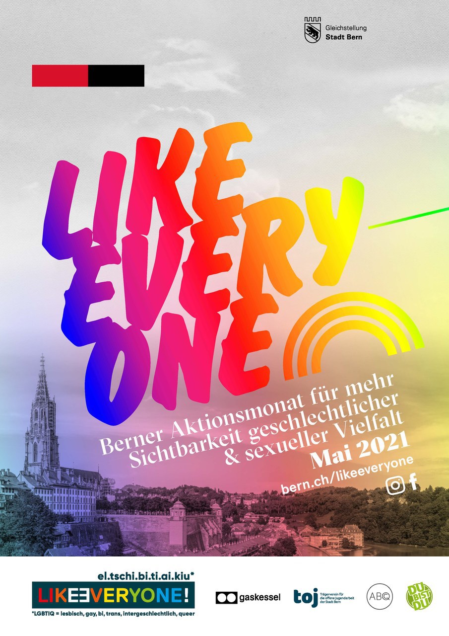 Plakat Berner Aktionsmonat LIKEƎVERYONE