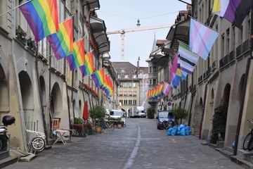 Spezialflaggen Rathausgasse. Vergrösserte Ansicht