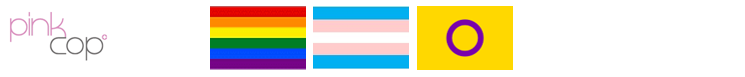 Piktogramm pinkcop für homosexuelle, trans- und intergeschlechtliche Menschen