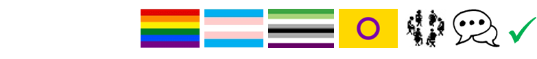 Logo und Flaggen für jugendliche queere Menschen