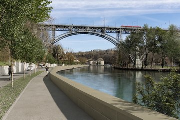 Aarstrasse Hochwasserschutz Visualisierung (Tiefbauamt Stadt Bern / Mathys Partner Visualisierung). Vergrösserte Ansicht