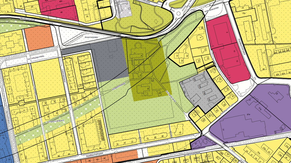 Ausschnitt Schwarzplan mit Nutzungszonen
