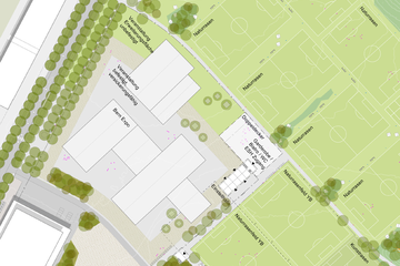 Team Extra – Veranstaltungsflächen eingezäunt. Vergrösserte Ansicht