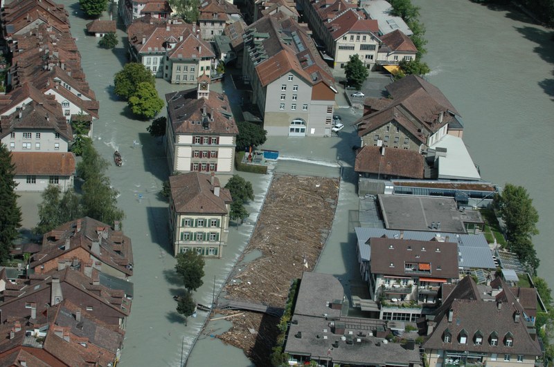 Hochwasser im Mattequartier in Bern