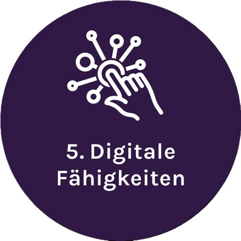 Icon mit Text Digitale Fähigkeiten