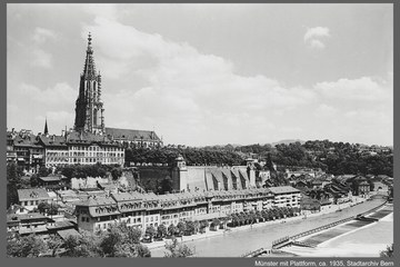 Münster mit Plattform, ca. 1935, Stadtarchiv Bern. Vergrösserte Ansicht