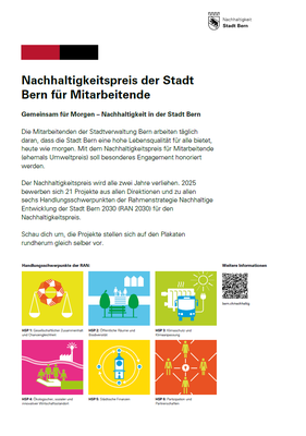 Nachhaltigkeitspreis der Stadt Bern für Mitarbeitende